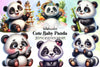 Cute Baby Panda Clipart Bundle