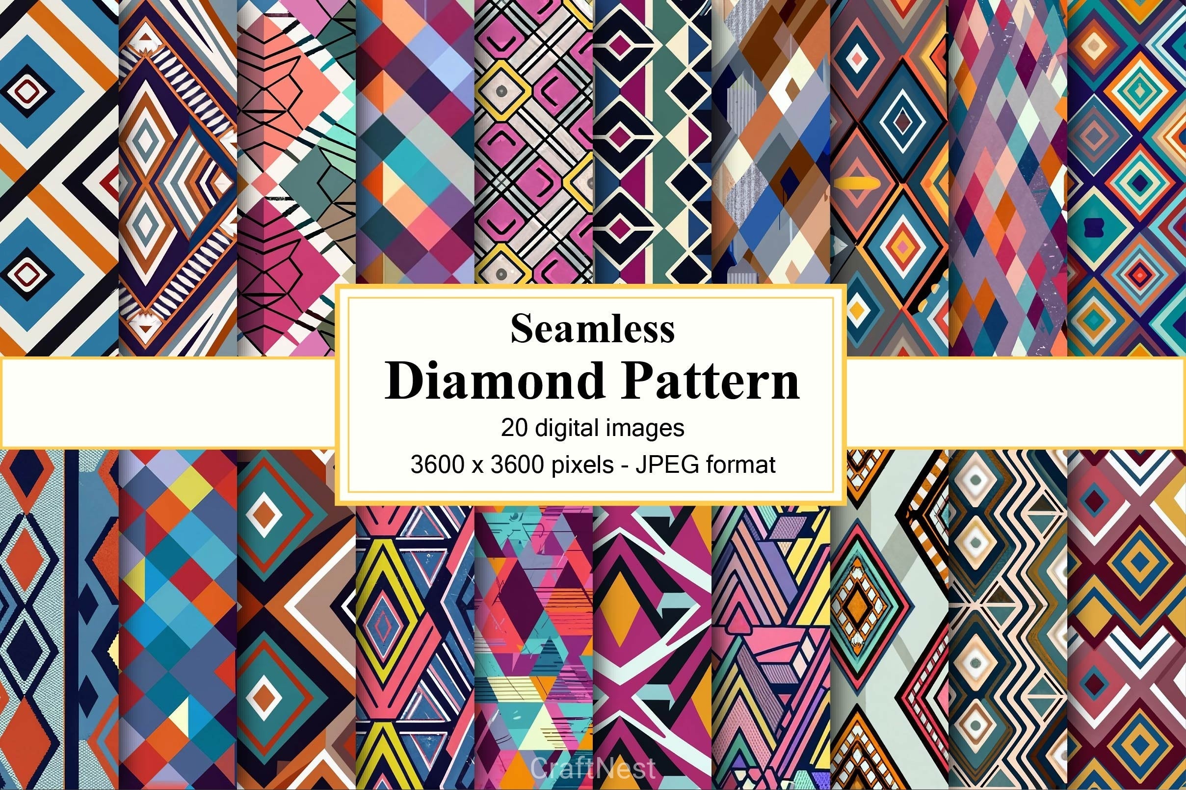 Diamond Seamless Digital Pattern