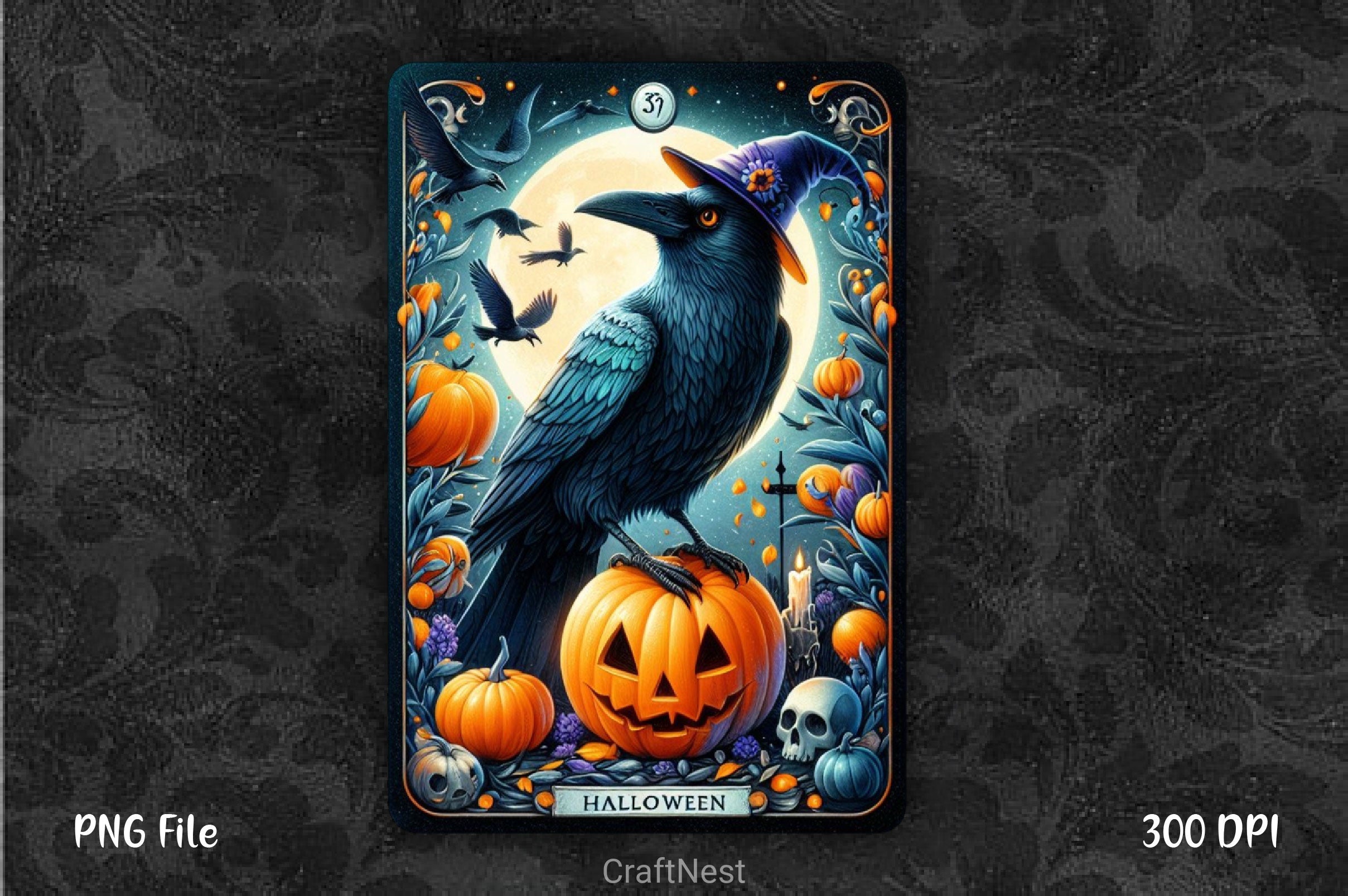 Raven Bird Tarot Card Clipart Bundle 22