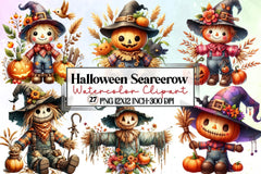 Halloween Scarecrow Clipart Bundle - CraftNest - Digital Crafting and Art
