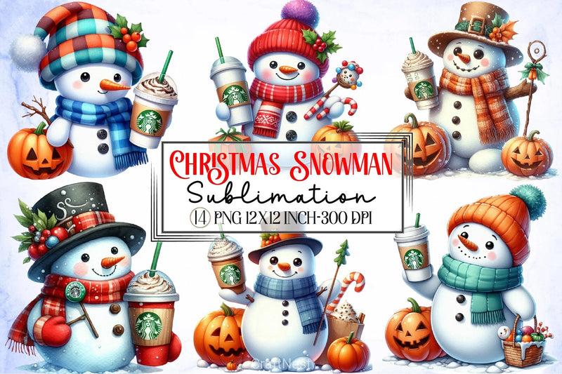 Christmas Snowman Clipart Bundle 16 - CraftNest - Digital Crafting and Art