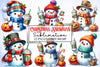 Christmas Snowman Clipart Bundle