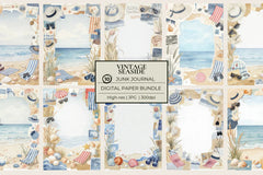 Vintage Seaside Junk Journal Papers - CraftNest - Digital Crafting and Art