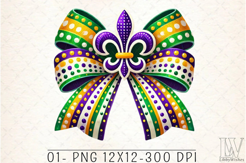 Mardi Gras Coquette Bow Clipart Bundle 3 - CraftNest - Digital Crafting and Art