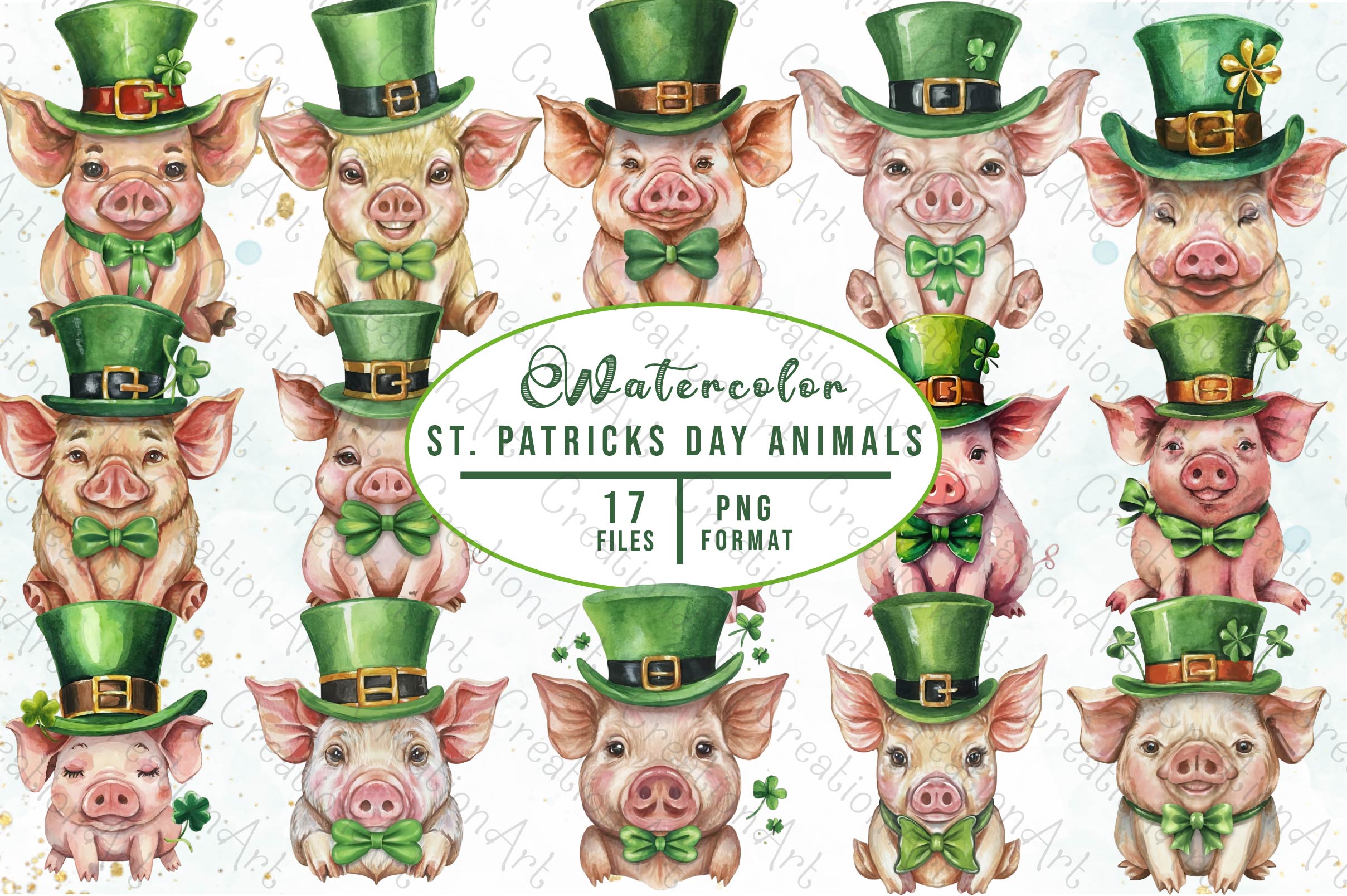 St Patricks Day Animals Clipart Bundle 2