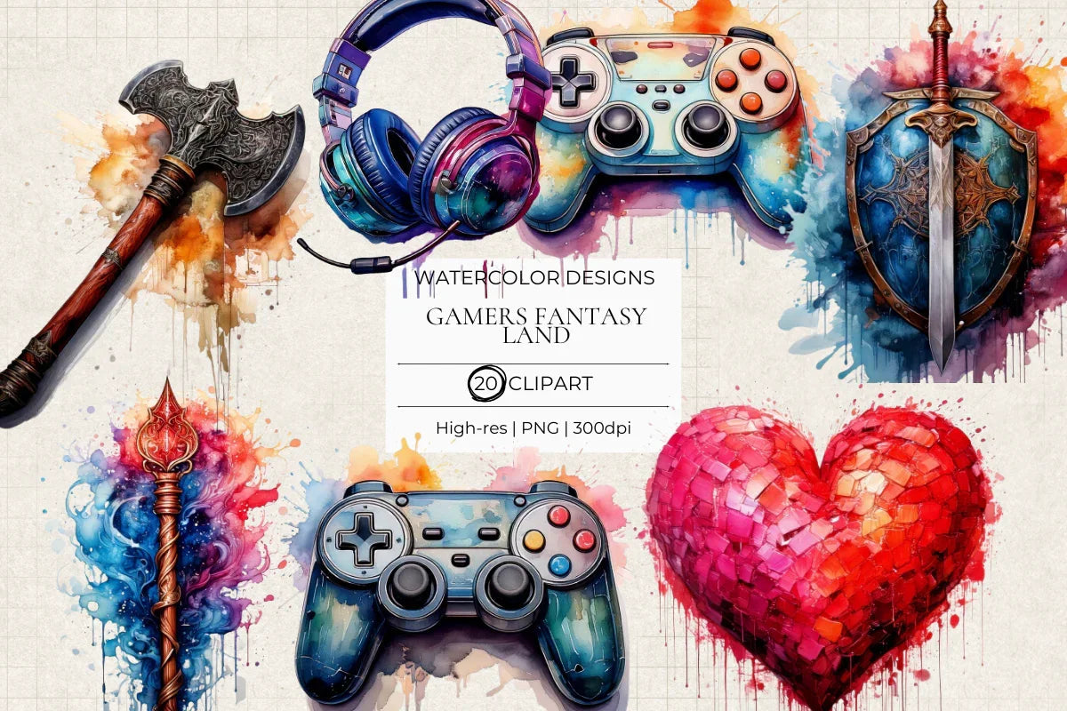 Gamers Fantasy Land Clipart - CraftNest - Digital Crafting and Art