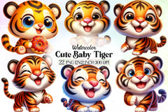 Cute Baby Tiger Clipart Bundle 2 - CraftNest - Digital Crafting and Art