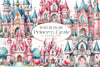 Pink Princess Castle Clipart Bundle