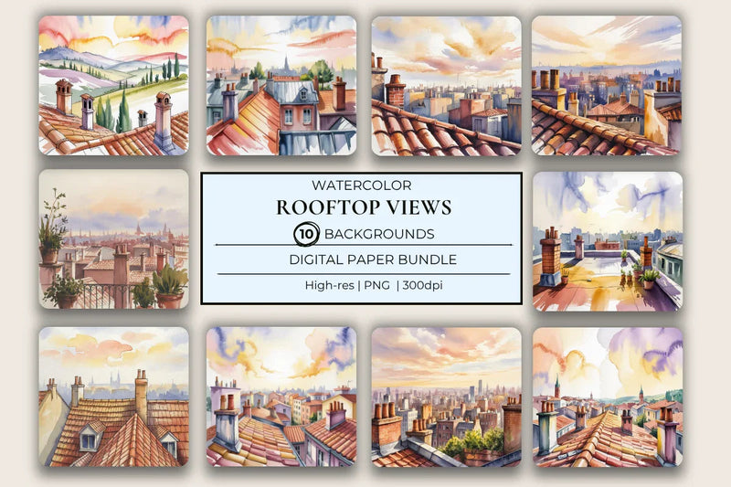 Rooftop Views Background Papers - CraftNest - Digital Crafting and Art