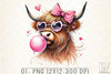 Valentine's Highland Cow Clipart Bundle