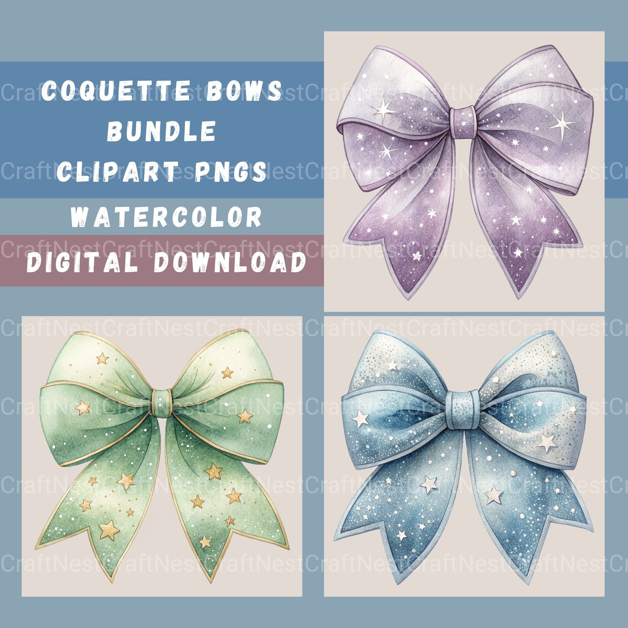 Coquette Bows Clipart Bundle