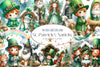 Cute St Patricks Day Nativity Scene Clipart Bundle