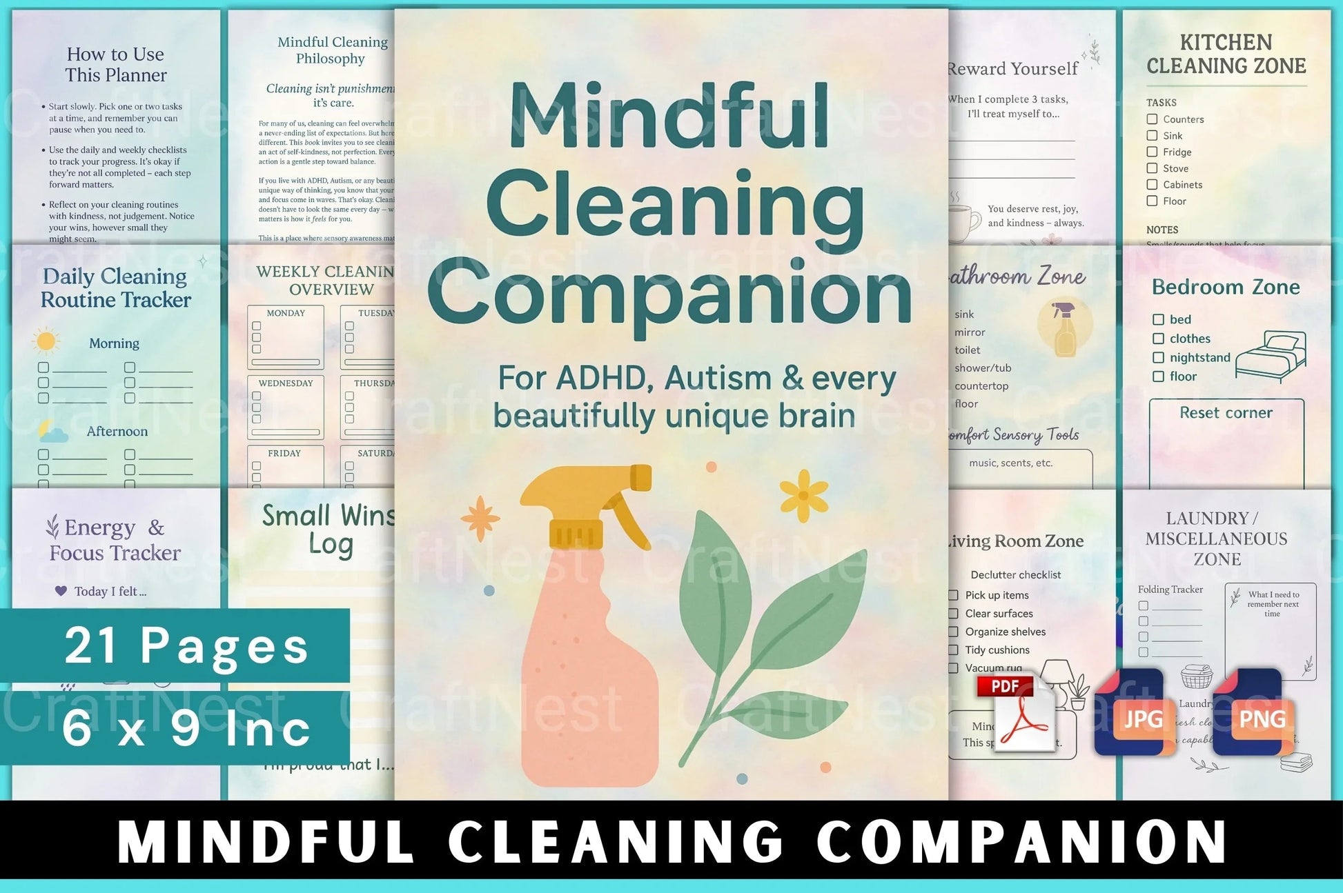 Mindful Cleaning Companion Guide - CraftNest - Digital Crafting and Art