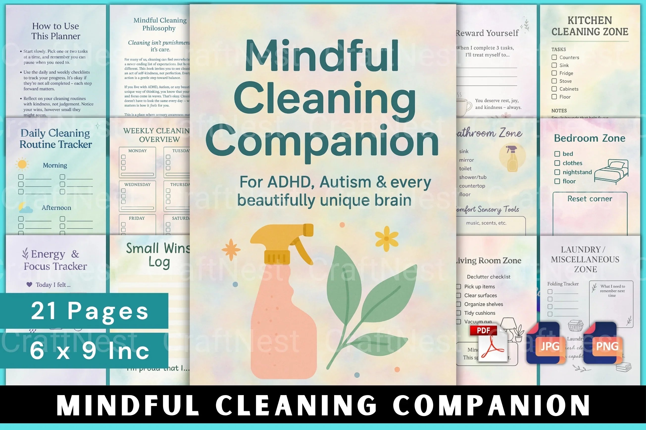 Mindful Cleaning Companion Guide - CraftNest - Digital Crafting and Art