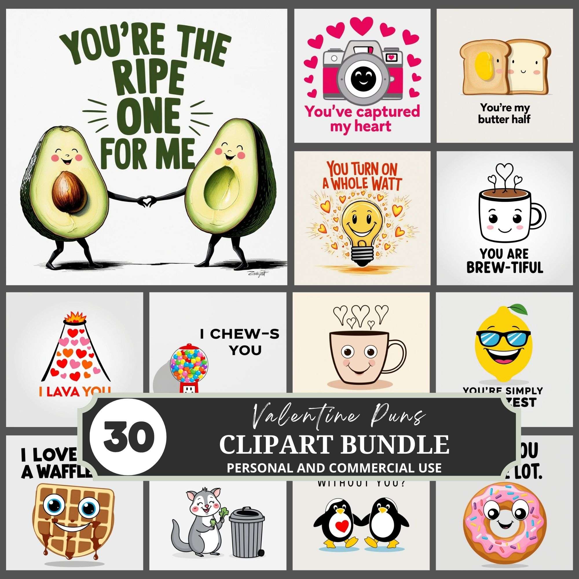 Valentine Puns Bundle Clipart
