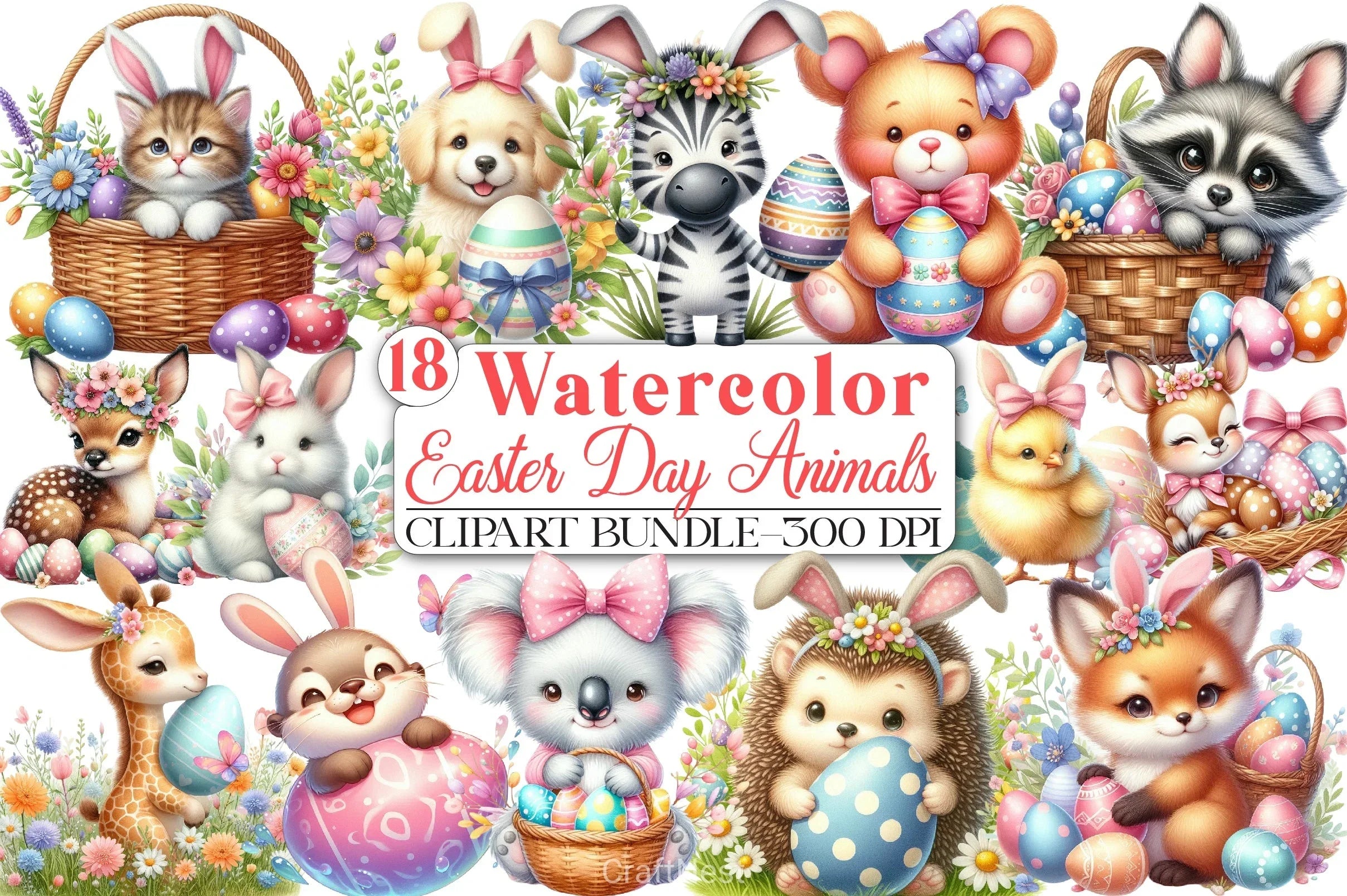 Easter Animals Clipart Bundle - CraftNest - Digital Crafting and Art