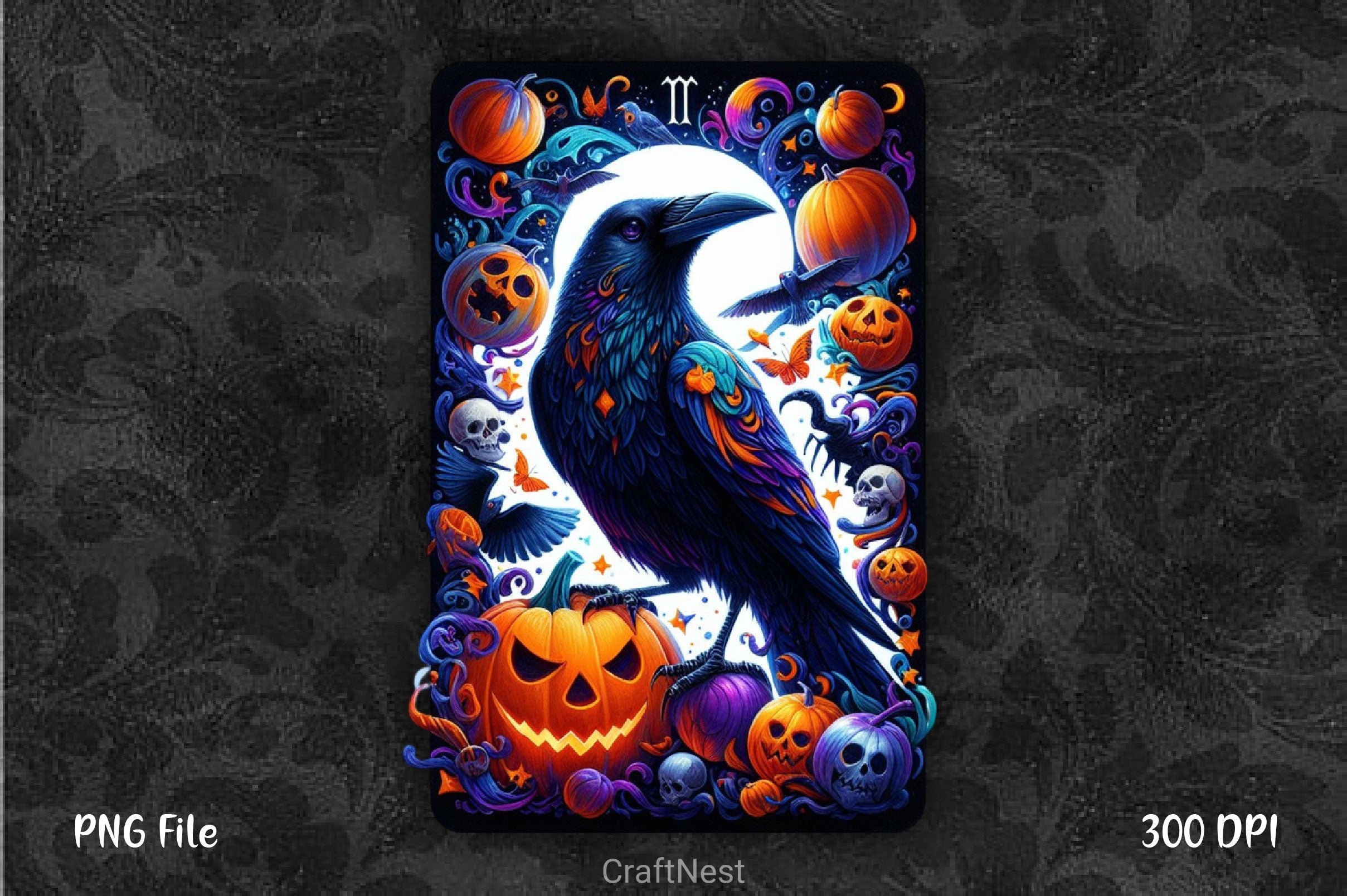 Raven Bird Tarot Card Clipart Bundle 15