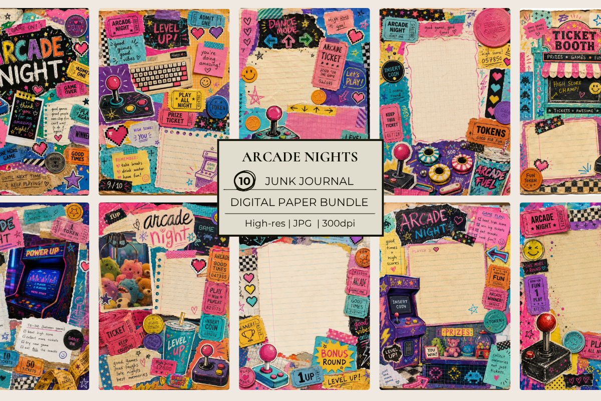 Arcade Nights Junk Journal Pack
