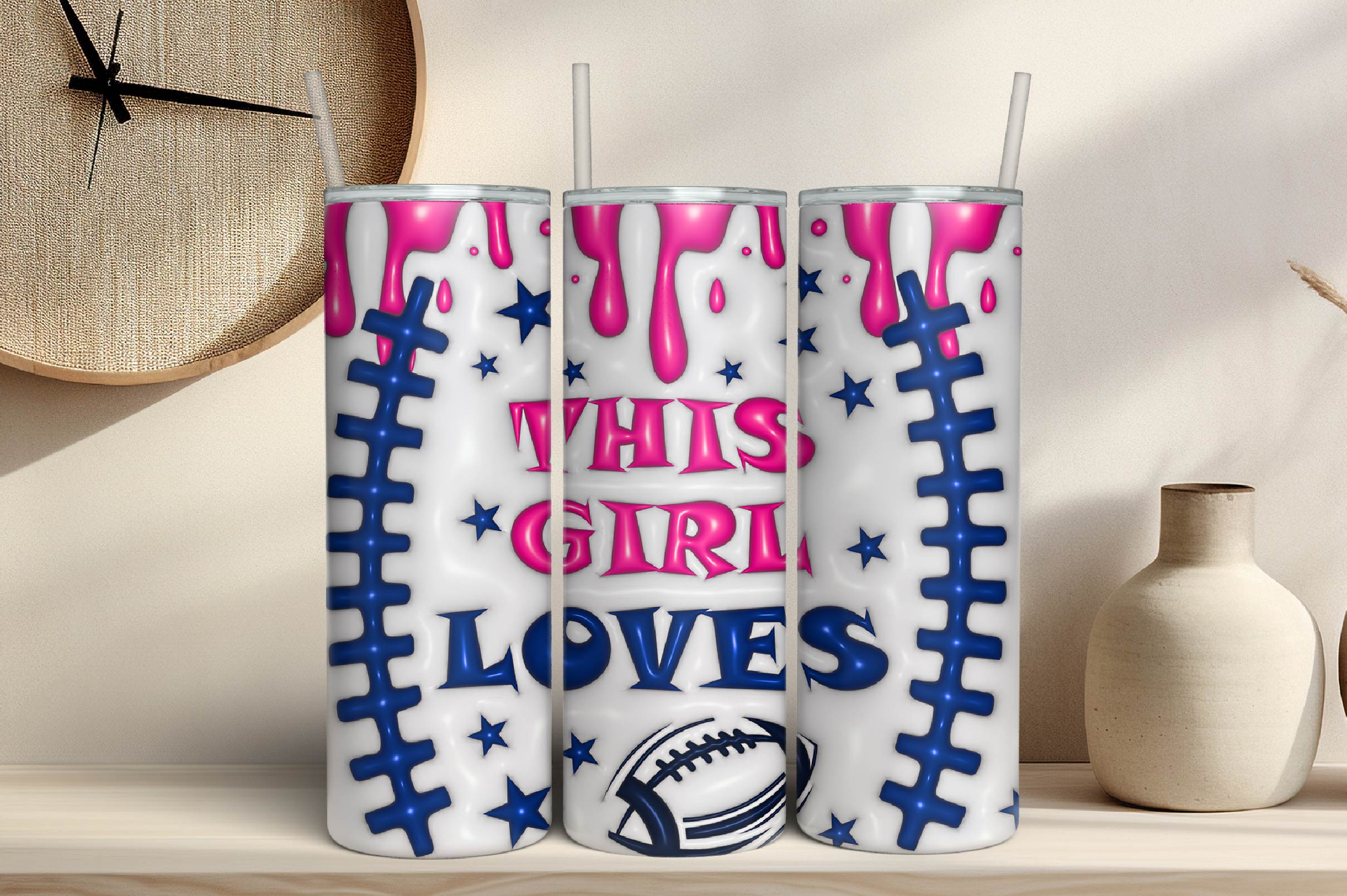 3D Inflated Baseball Tumbler Bundle
