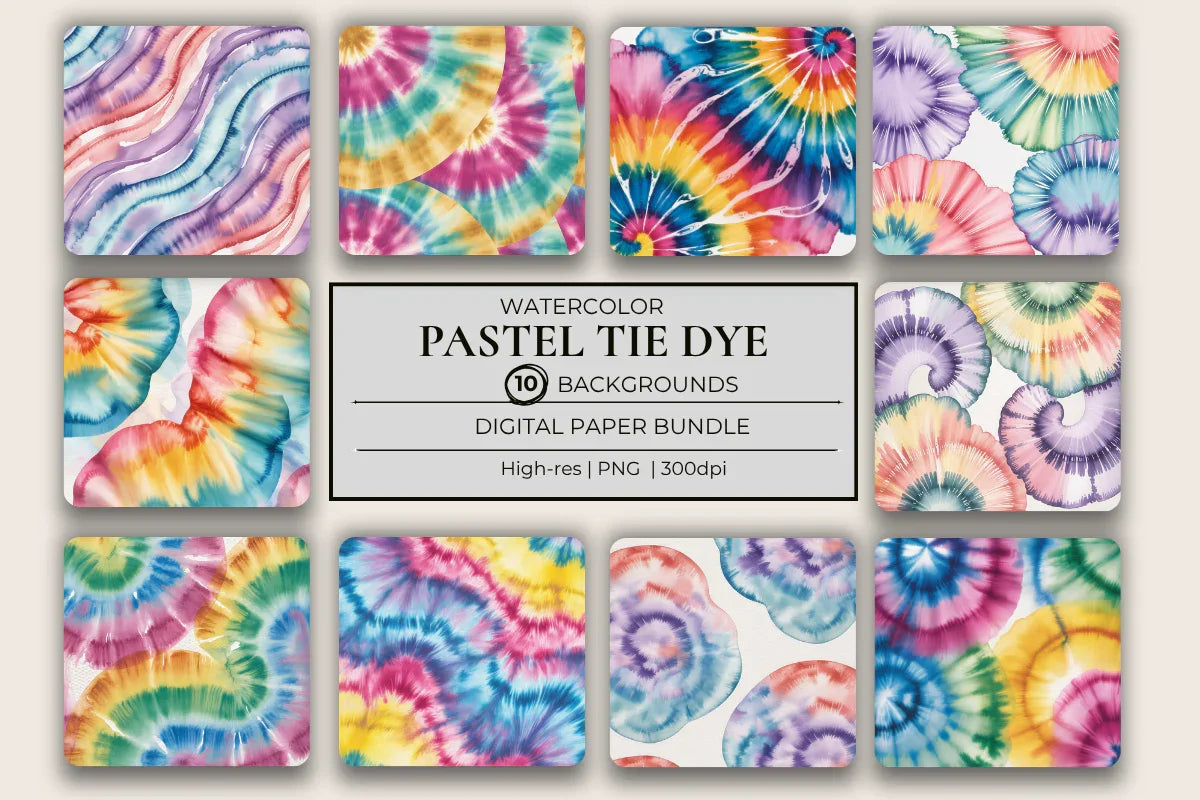 Watercolor Tie Dye Background Papers - CraftNest - Digital Crafting and Art