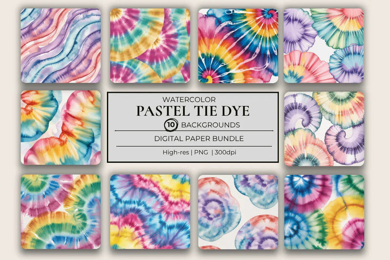 Watercolor Tie Dye Background Papers - CraftNest - Digital Crafting and Art