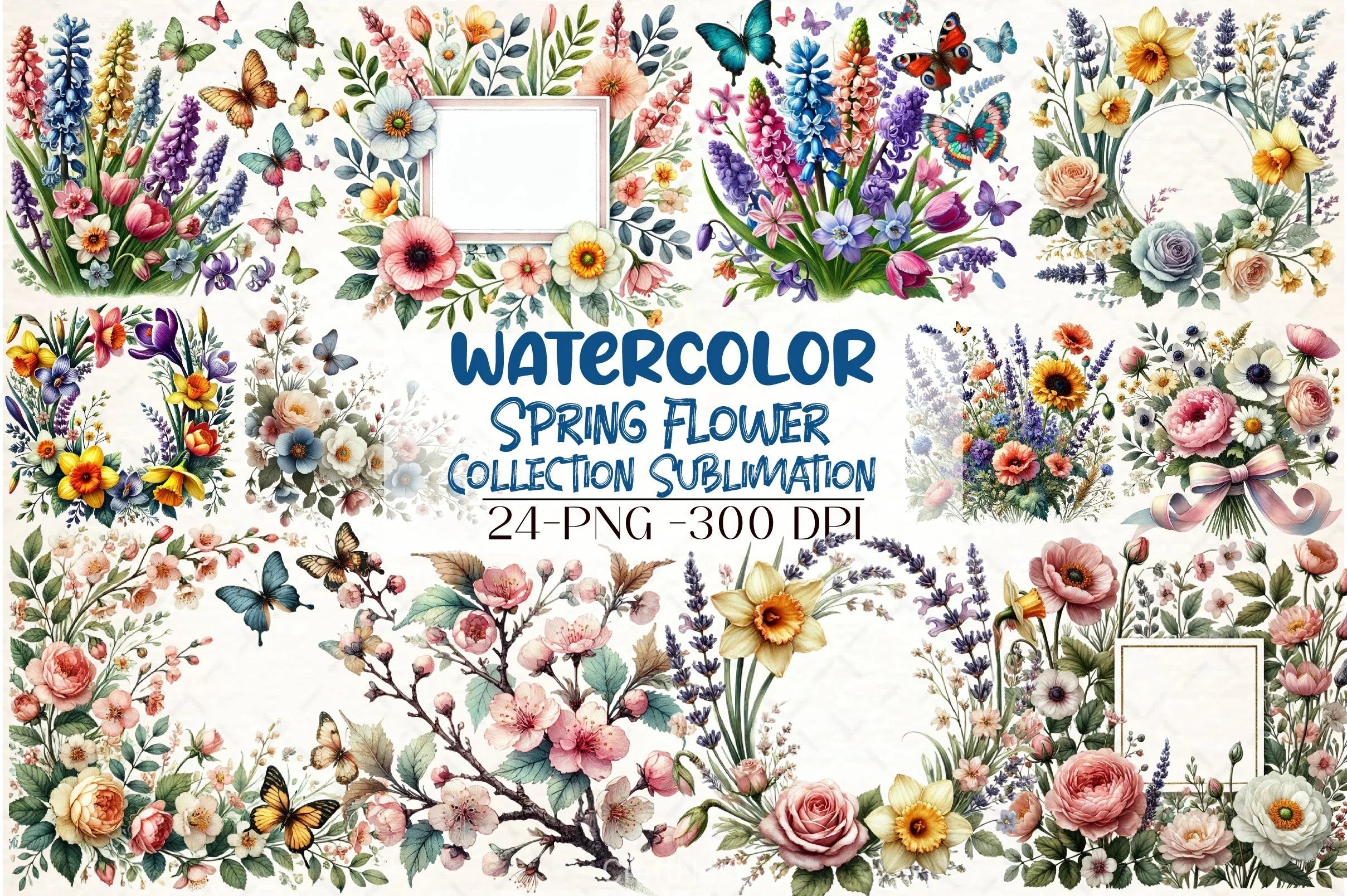 Spring Flower Clipart Bundle 8 - CraftNest - Digital Crafting and Art