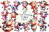 Funny Cute Cow Clipart Bundle 4