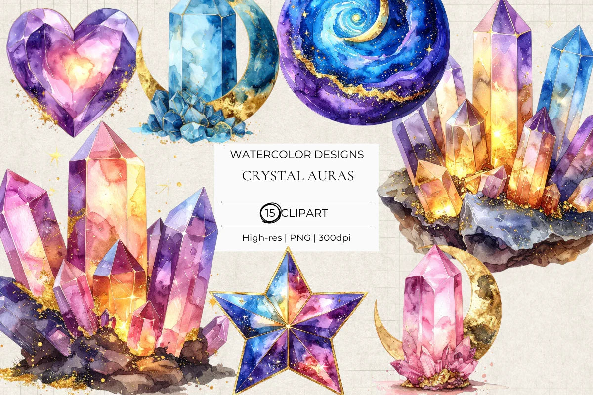 Crystal Auras Clipart - CraftNest - Digital Crafting and Art