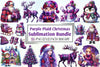 Purple Plaid Christmas Clipart Bundle