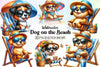 Cute Beach Dog Clipart Bundle