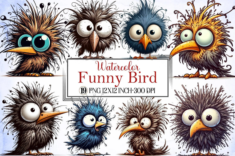 Funny Bird Clipart Bundle - CraftNest - Digital Crafting and Art