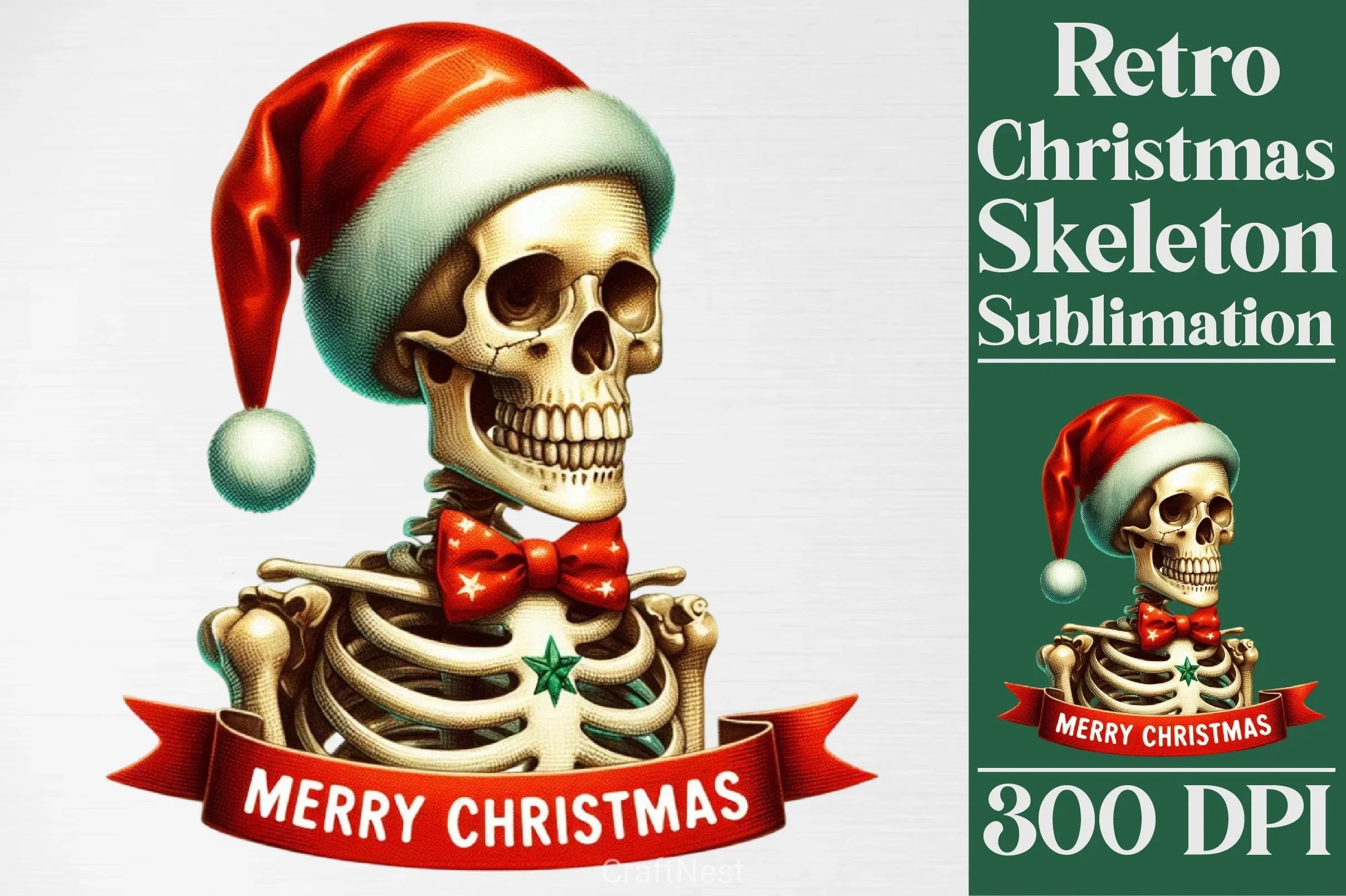 Retro Christmas Skeleton Clipart Bundle 2 - CraftNest - Digital Crafting and Art
