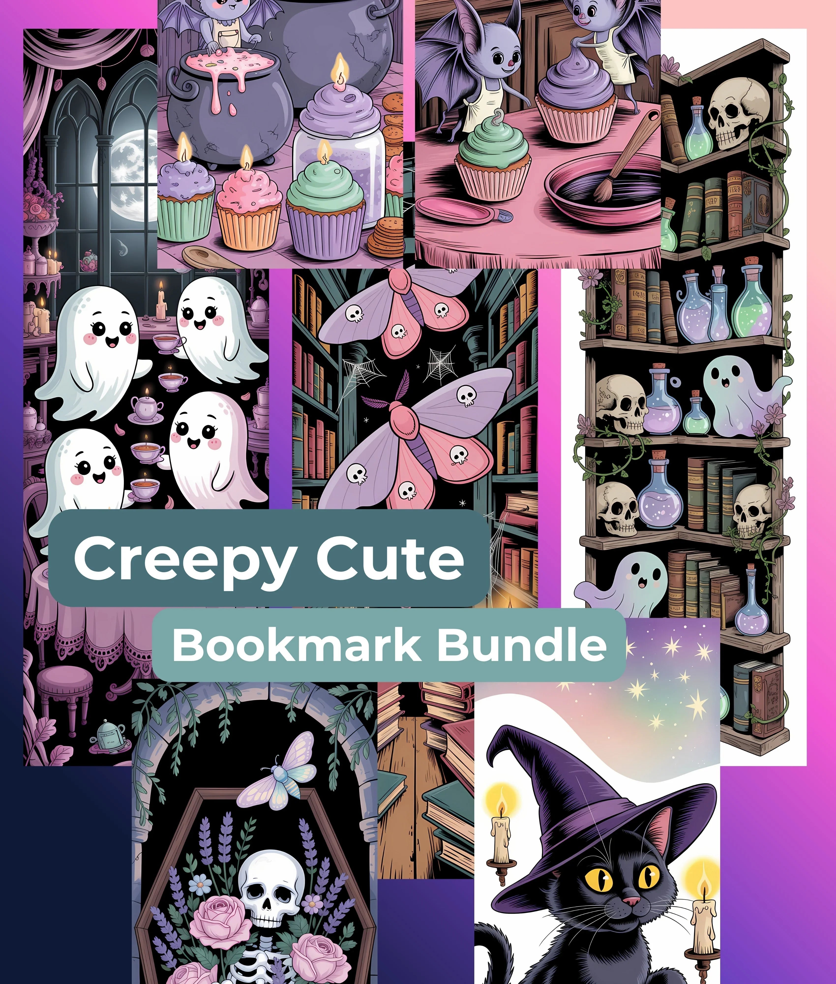 Creepy Cute Bookmark Bundle - Junk Journals Collection - CraftNest - Digital Crafting and Art