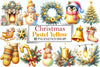 Watercolour Pastel Yellow Christmas Clipart Bundle