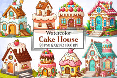 Cake House Clipart Bundle - CraftNest - Digital Crafting and Art