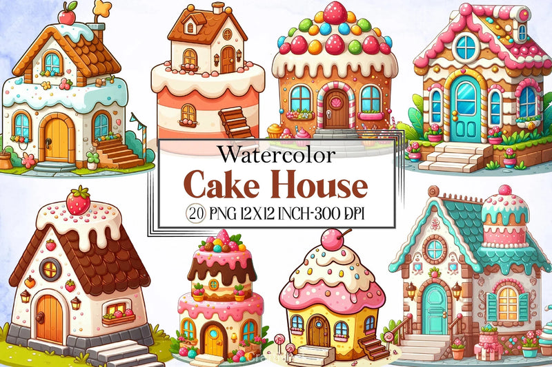 Cake House Clipart Bundle - CraftNest - Digital Crafting and Art