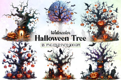 Halloween Tree Clipart Bundle 1 - CraftNest - Digital Crafting and Art