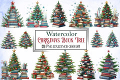 Christmas Book Tree Clipart Bundle - CraftNest - Digital Crafting and Art