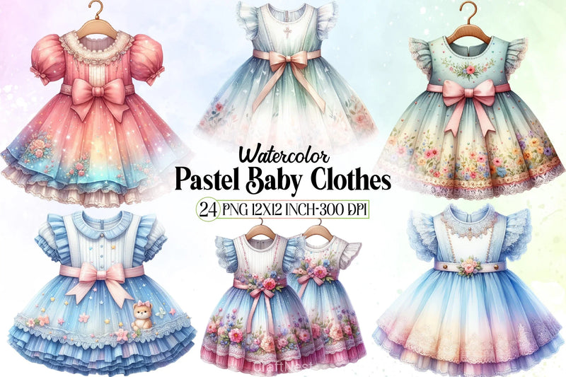 Pastel Baby Clothes Clipart Bundle - CraftNest - Digital Crafting and Art