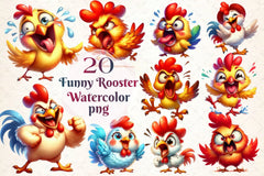 Funny Rooster Clipart Bundle - CraftNest - Digital Crafting and Art