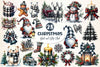 Black & White Plaid Christmas Clipart Bundle 2