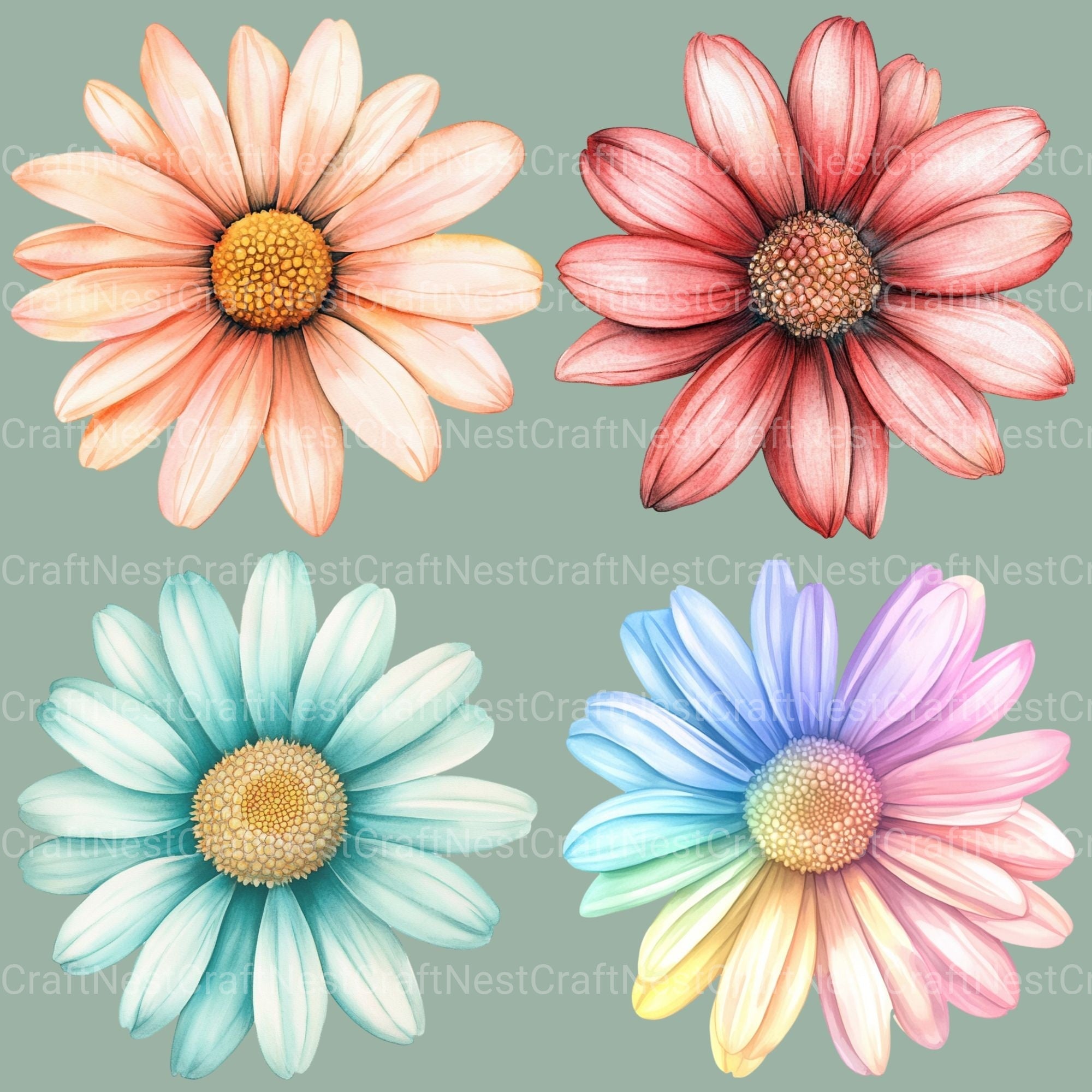 Daisies Clipart Bundle