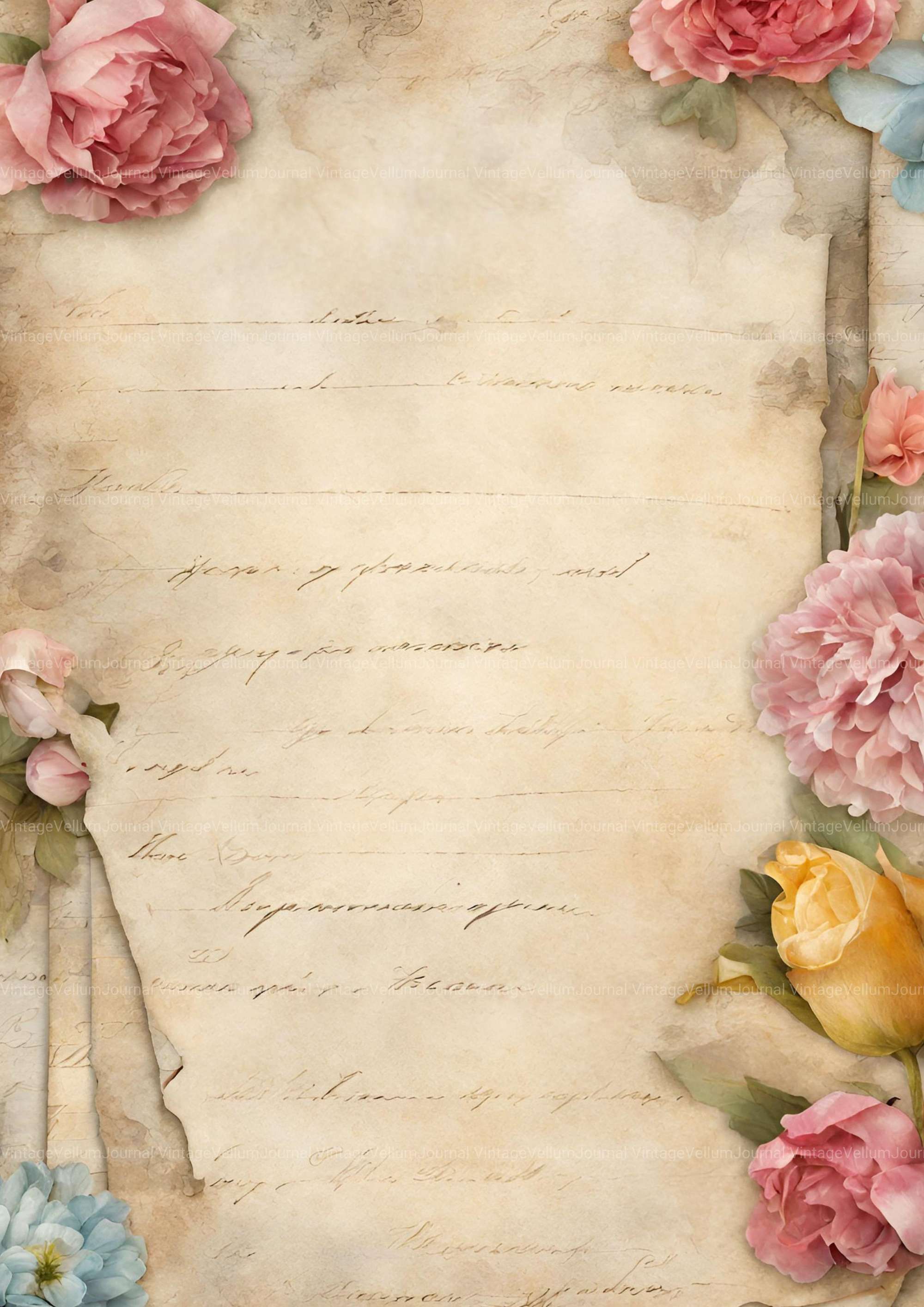 Floral Junk Journal Pages