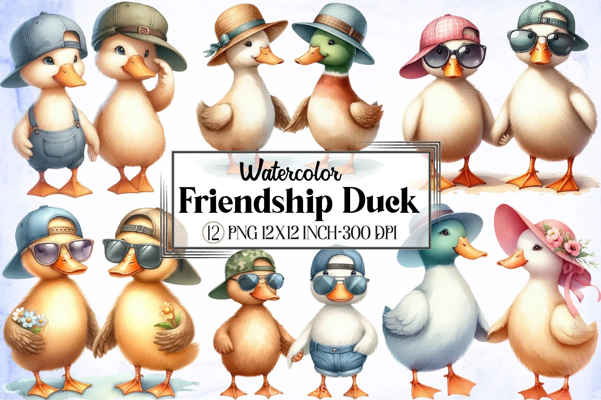 Friendship Duck Clipart Bundle - CraftNest - Digital Crafting and Art