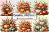 Autumn Pumpkins & Flowers Clipart Bundle