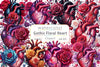 Gothic Floral Heart Clipart Bundle