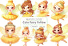 Cute Fairy Yellow Dress Clipart Bundle