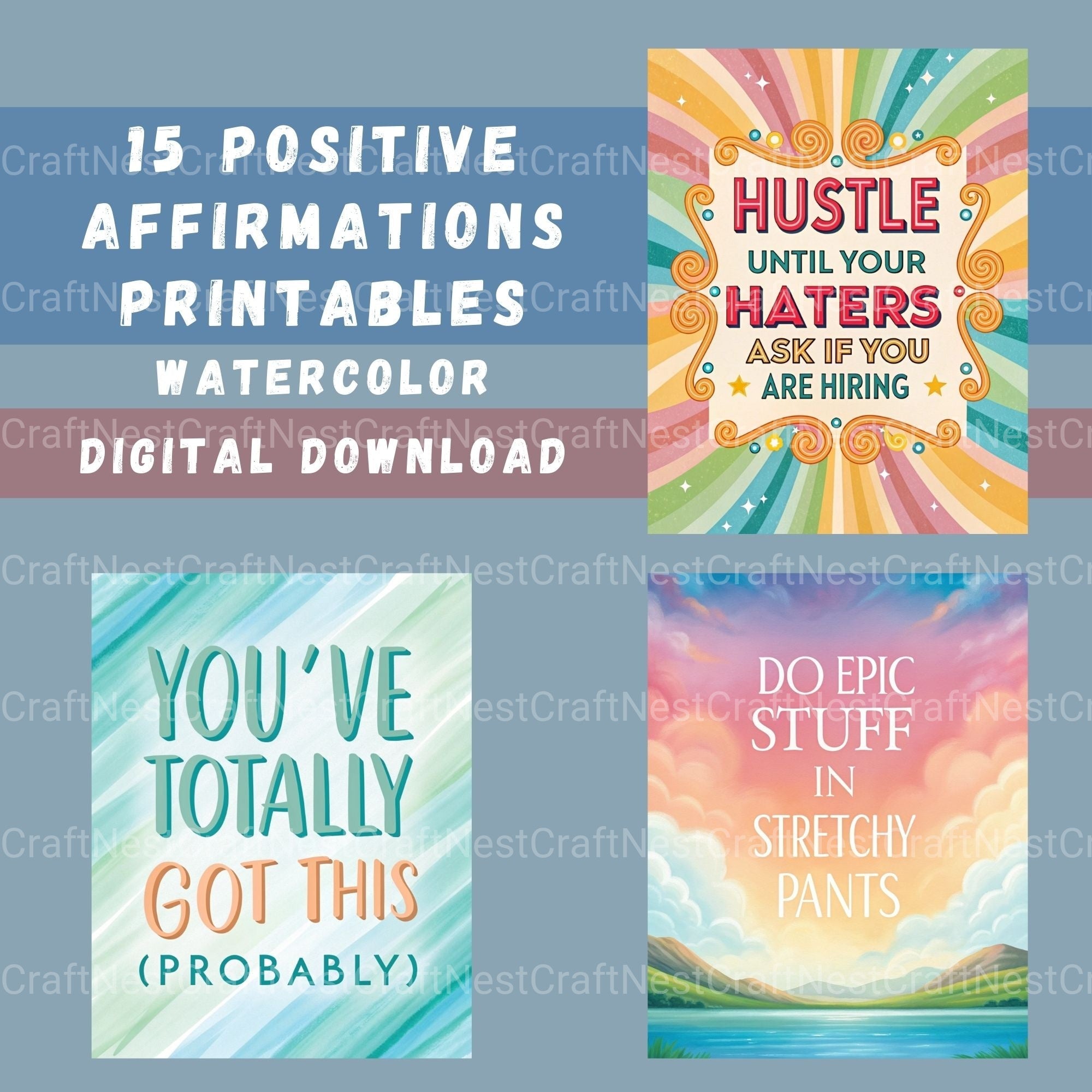 Positive Affirmations Clipart Bundle