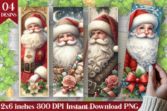 Vintage Santa Bookmarks Set - CraftNest - Digital Crafting and Art