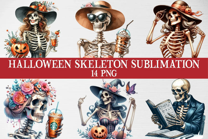 Halloween Skeleton Clipart Bundle - CraftNest - Digital Crafting and Art